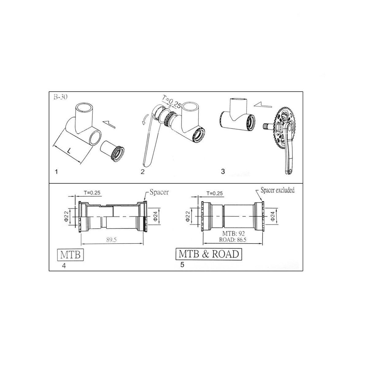 BS86/92L CAJA PED BB86 SRAM