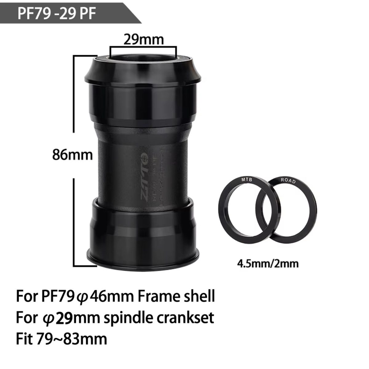 ZZ-ZZPF79-2979PF CAJA PEDALERA Sram Dub 29mm Pressfit Pf79-46mm