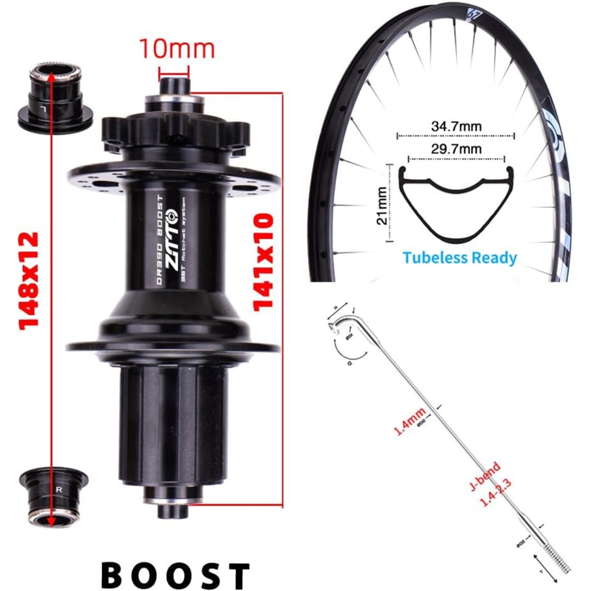 LZ-DR390MW-BOOST-29-MS RATCHET RUEDA MTB - Imagen 7